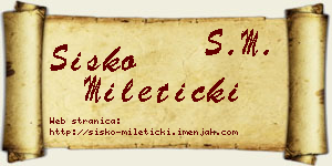 Sisko Mileticki vizit kartica